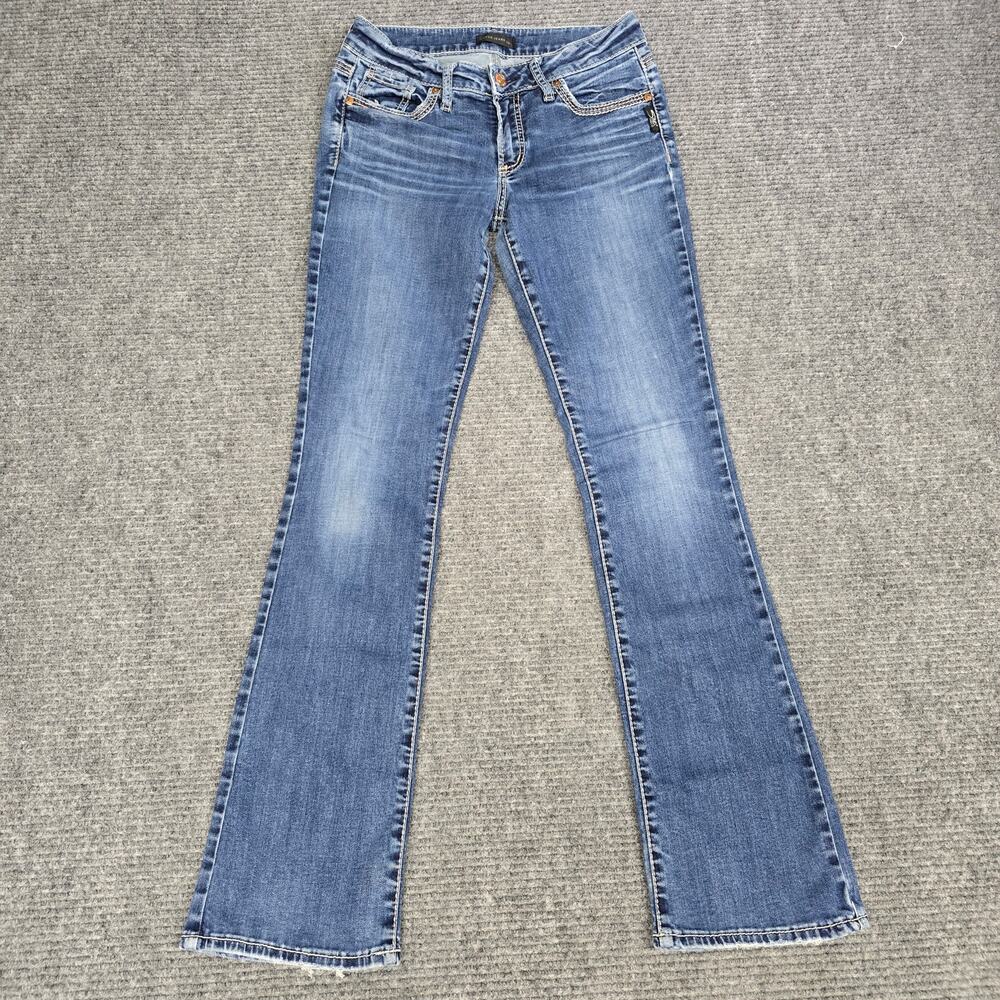 Silver Jeans Co Suki Slim Boot Womens 29x33 Blue Stretch Bootcut Jeans